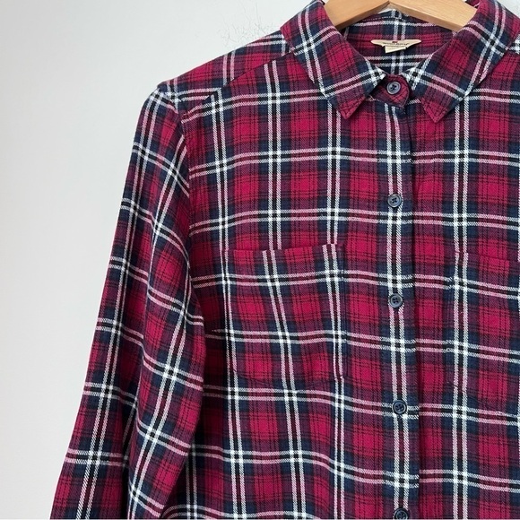 Woolrich Plaid Flannel Cotton Lightweight Button Up Shirt Granola Girl Fall - Picture 2 of 10